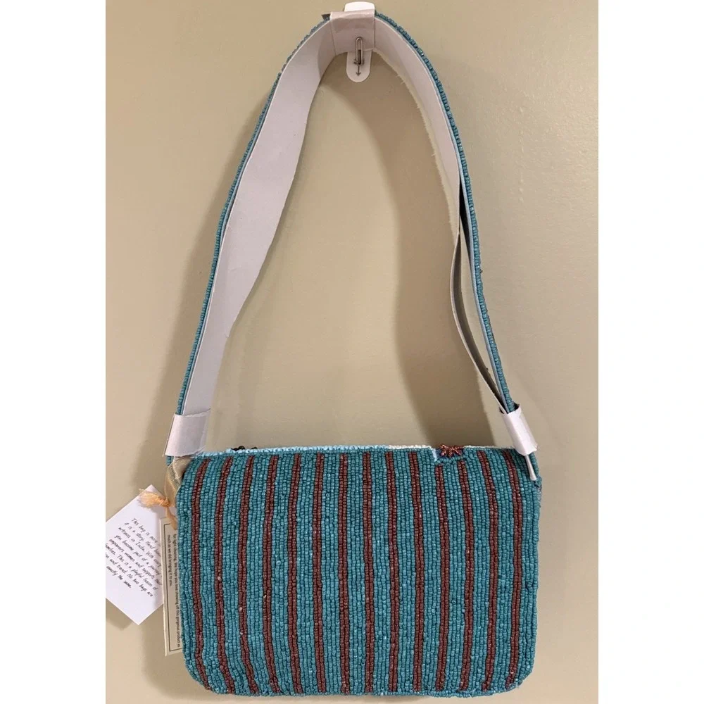 From India To You Beaded Embroidered Las Vegas Nevada Scenic Shoulder Bag NWT